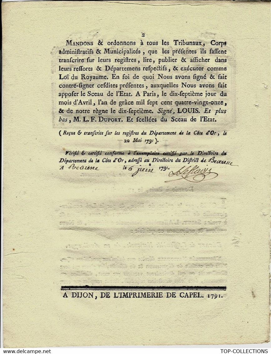 REVOLUTION  1792  LOI REMPLACEMENT COOPTATION DANS LES DIRECTOIRES DE DEPARTEMENT SUITE A MORT - Gesetze & Erlasse