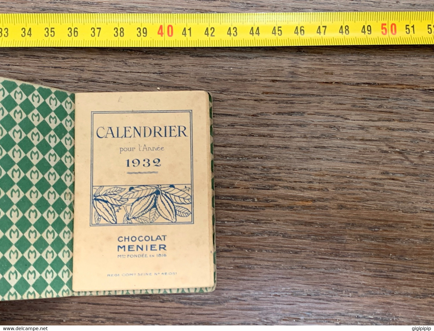 Vieux Papier Calendrier ,carnet De Notes , Calepin Année ,publicité Agenda CHOCOLAT MENIER 1932  TBE - Grand Format : 1921-40