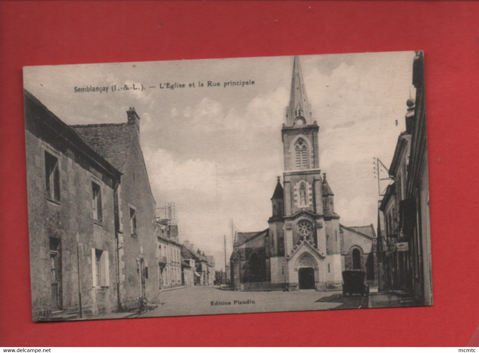 CPA -  Semblançay -(I.-et-L.) - L'église Et La Rue Principale - Semblançay