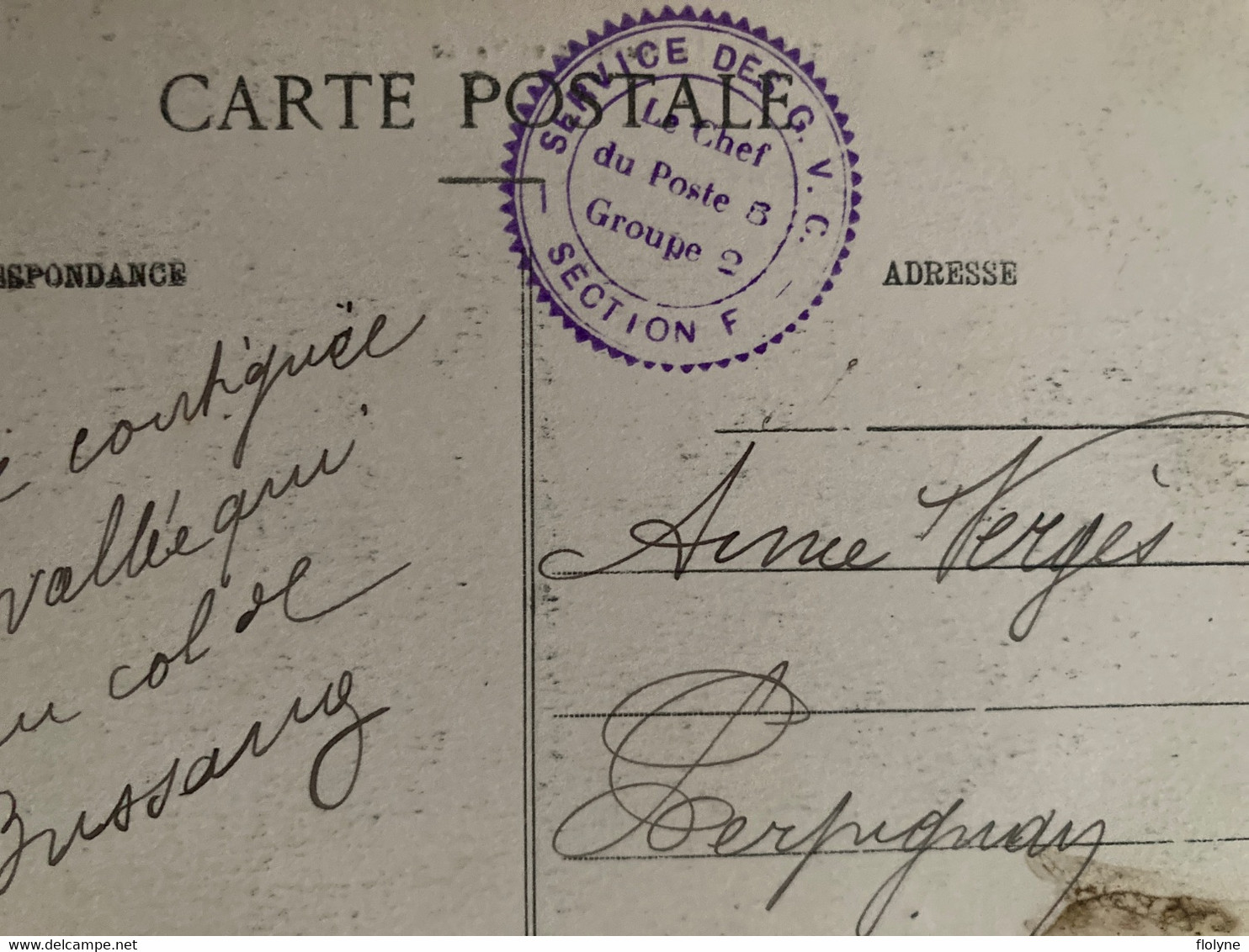 Bussang - La Hutte Et Sa Vallée - Cachet Militaire Service Des G V C , Section F , Le Chef Du Poste 3 - Bussang