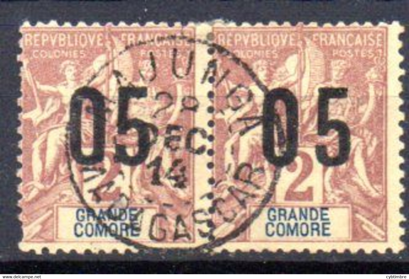 Grande Comore: Yvert N° 20Aa; Chiffres Espacés Se Tenant - Used Stamps