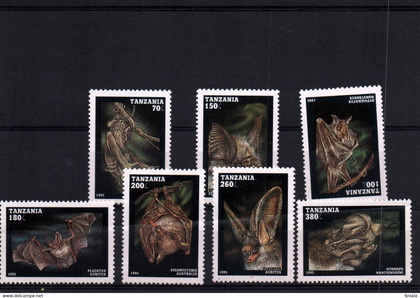 7597 Lot De 7  TIMBRES CHAUVE SOURIS  Série Complète TANZANIE  NEUFS  1995 - Pipistrelli