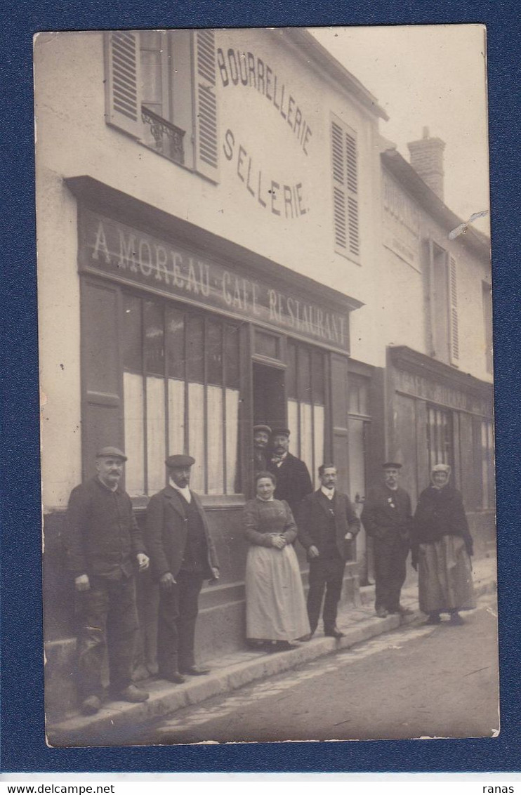 CPA à Identifier Carte Photo Commerce Shop Café Bourrellerie Voir Dos - Da Identificare