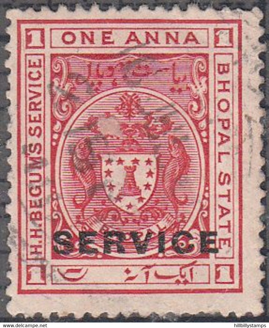 INDIA --BHOPAL   SCOTT NO 033    USED   YEAR  1936 - Bhopal