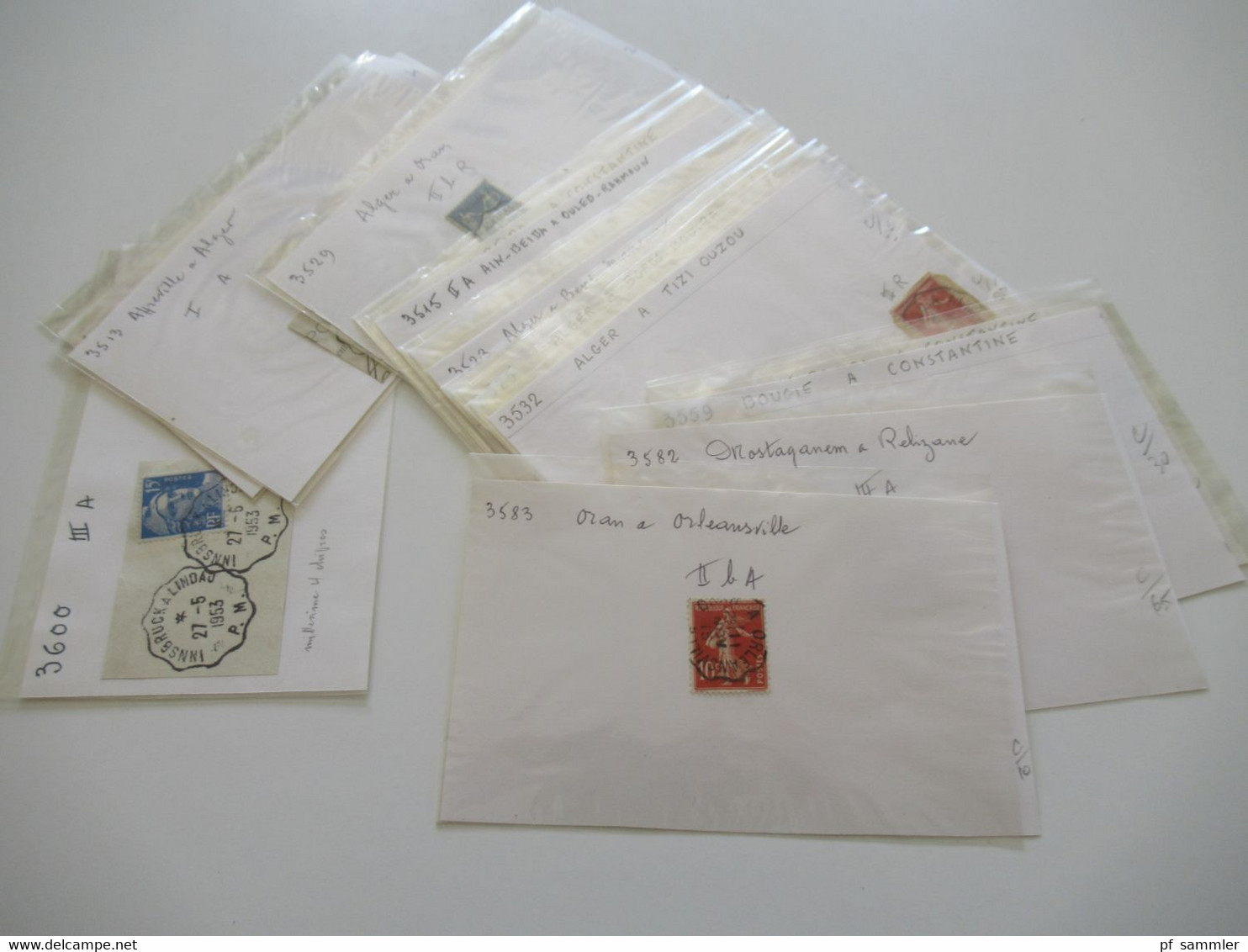 Frankreich Gebiete Algerien / Alger U. Constantine Marken Kleiner Posten Auch Ein Briefstück Stp 1953 Innsbruck A Lindau - Collezioni & Lotti