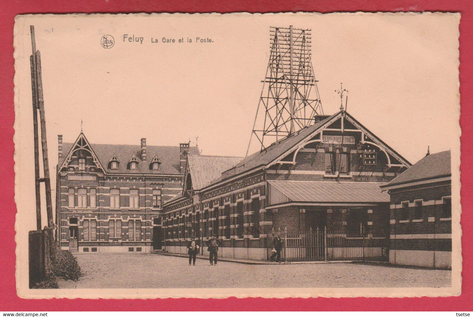Feluy -  La Gare Et La Poste ... Rare Variante - 1950  ( Voir Verso ) - Seneffe