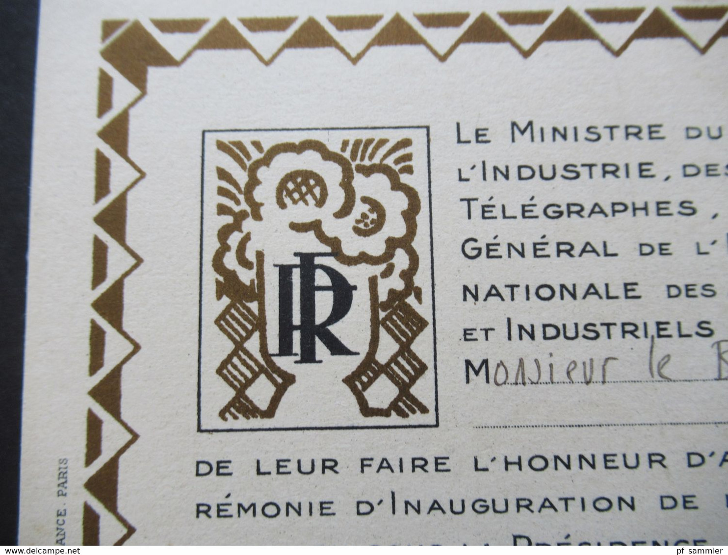 1925 originale Einladungskarte mit Faltblatt Exposition Internationale des Arts Decoratif et Industriels Modernes Paris