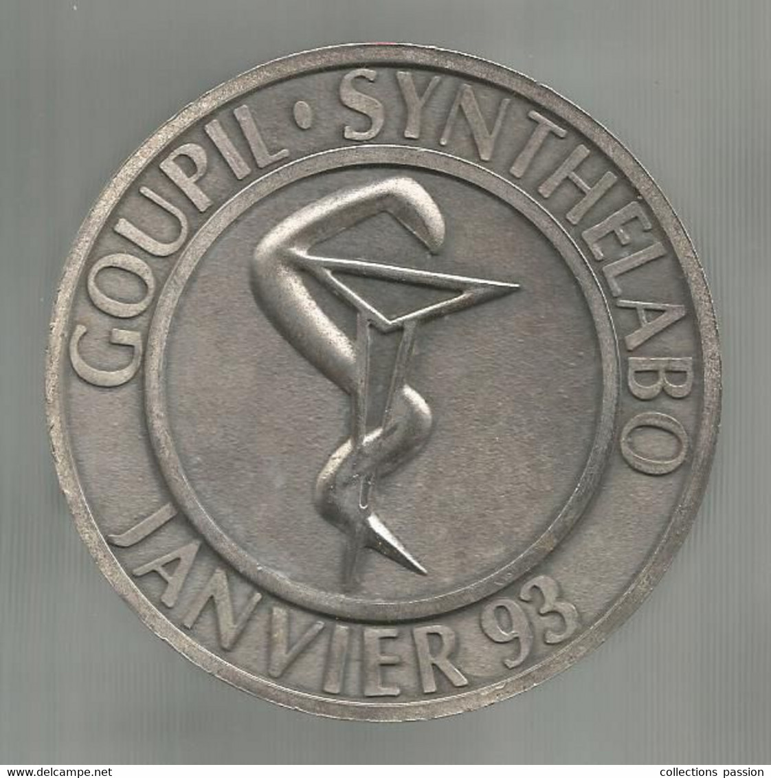 Médaille, GOUPIL, SYNTHELABO , 1993, 210 Gr. , 70 Mm , 2 Scans, Frais Fr 5.95e - Professionali / Di Società