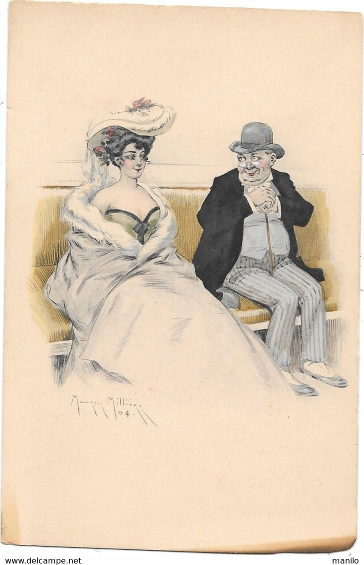 MILLIERE  1904 - Carte Pionnière - MONSIEUR TRES INTERESSE PAR LA DAME - Edit. M.M. VIENNE Nr 215 - Milliere