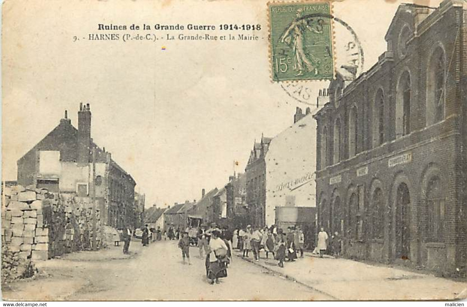 - Pas De Calais - Ref-B128- Harnes - La Grande Rue Et La Mairie - - Harnes