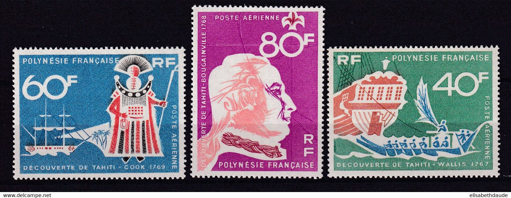 POLYNESIE - 1968 - POSTE AERIENNE YVERT N° 22/24 ** MNH - COTE = 37.2 EUR. - - Neufs