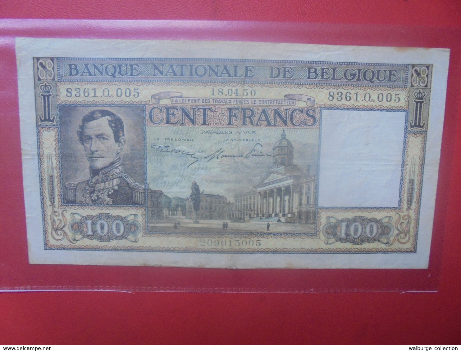 BELGIQUE 100 Francs 1950 Circuler (L.4) - 100 Francs