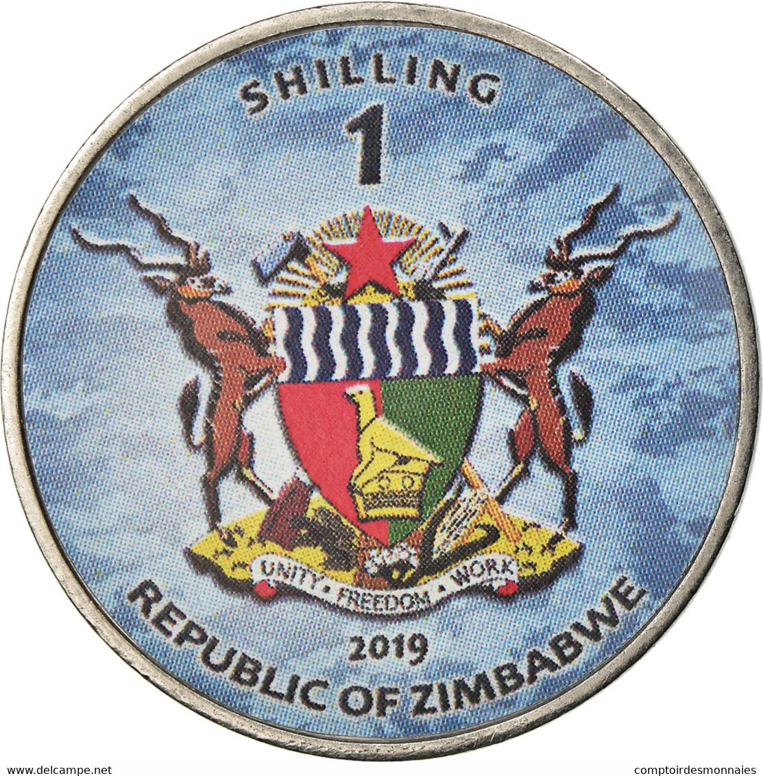 Monnaie, Zimbabwe, Shilling, 2019, Fighter Jet - Chengdu, SPL, Nickel Plated - Zimbabwe