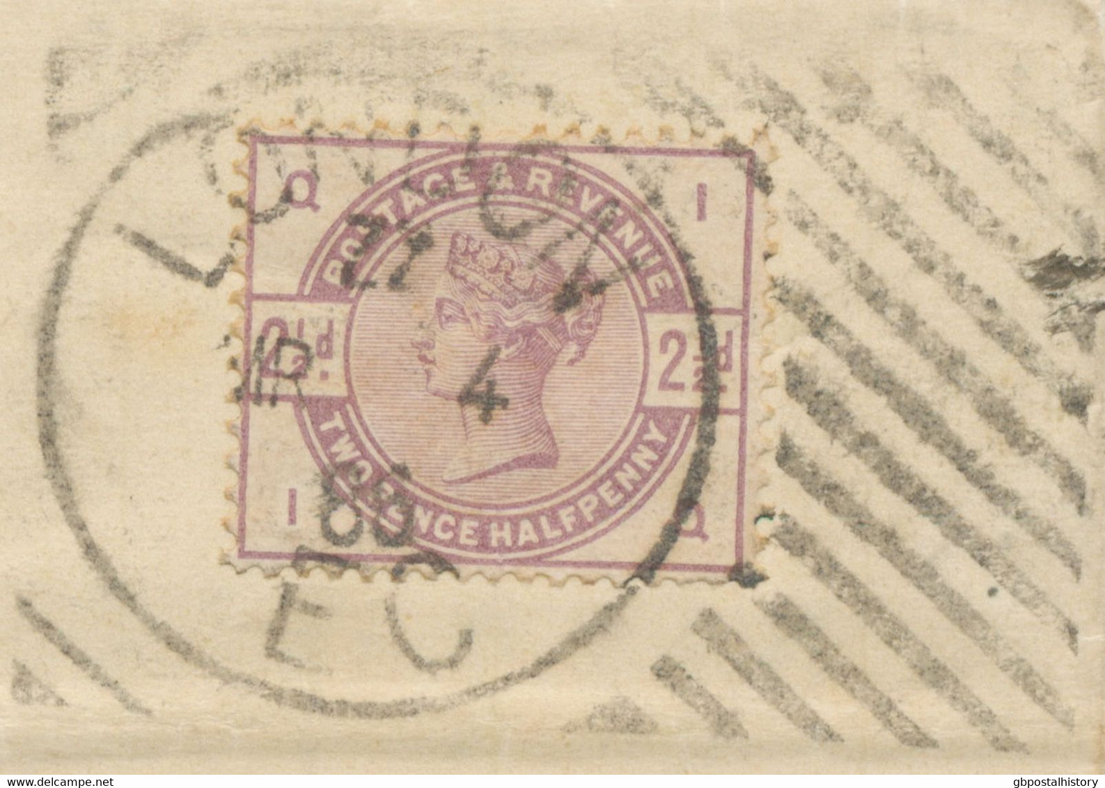 GB „LONDON / EC“ Scarce Experimental Hoster Postmark On Superb Entire With QV 2 ½d Lilac To SPAIN, R! - Briefe U. Dokumente