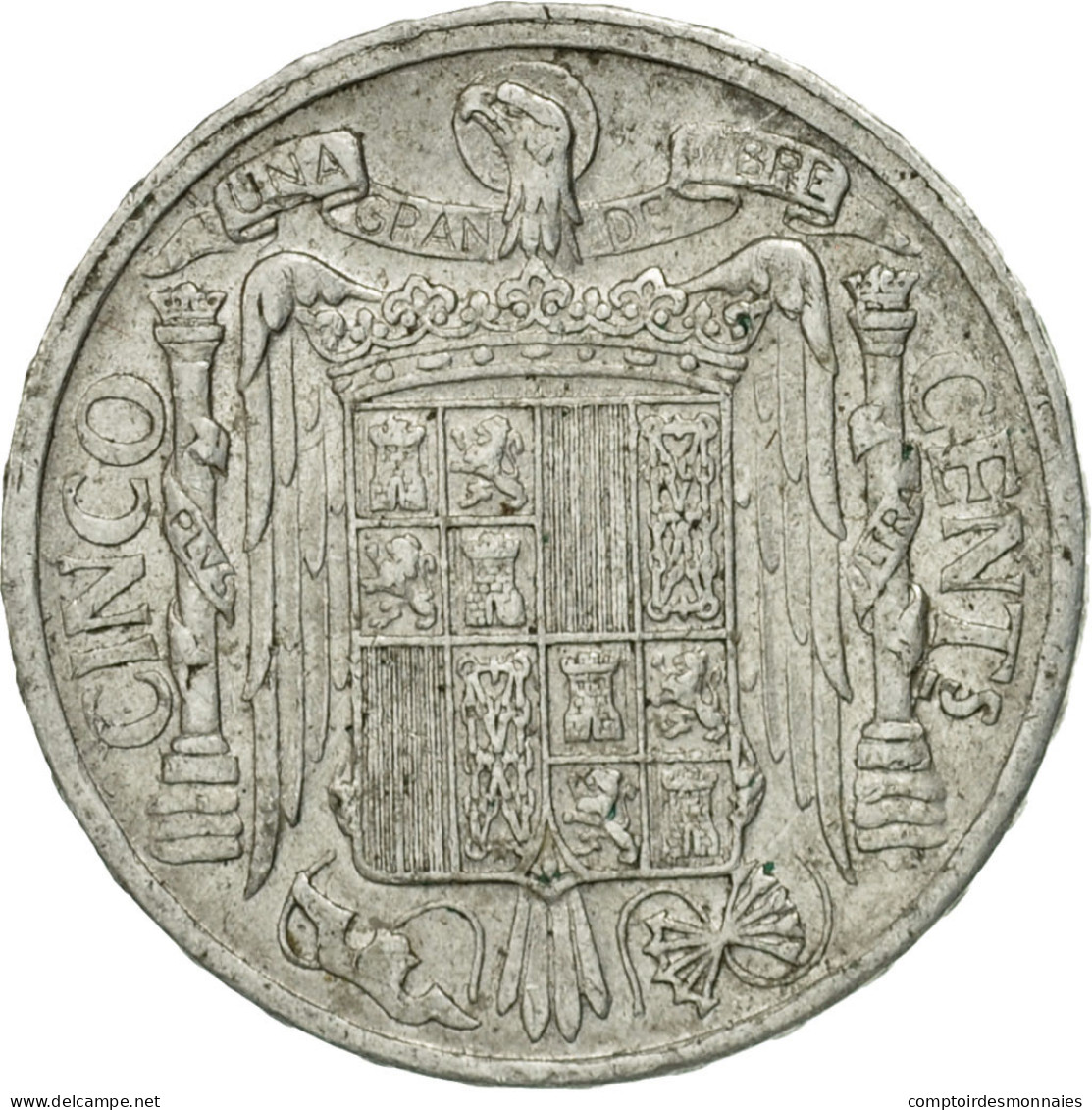 Monnaie, Espagne, 5 Centimos, 1945, TTB, Aluminium, KM:765 - 5 Centesimi