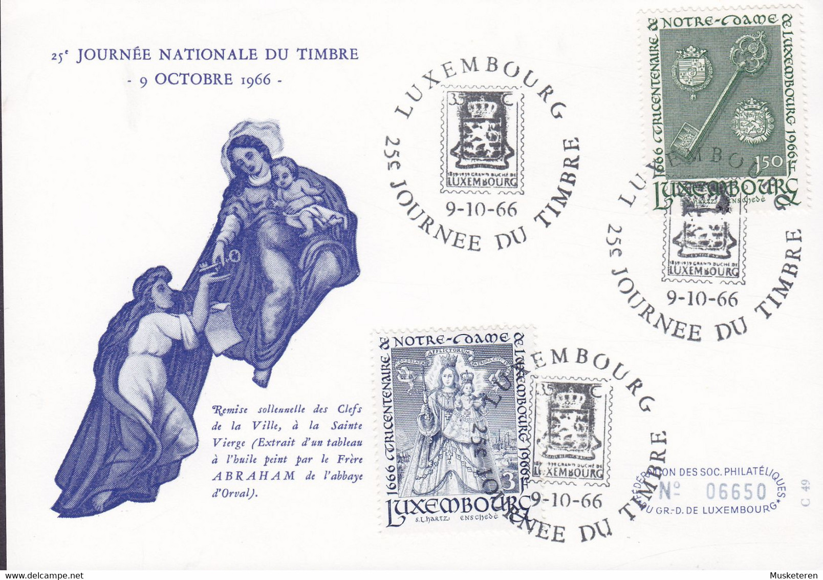 Luxembourg 25e Journée Du Timbre LUXEMBOURG 1966 Card Karte Day Of Postage Stamp Tag Der Briefmarke - Lettres & Documents