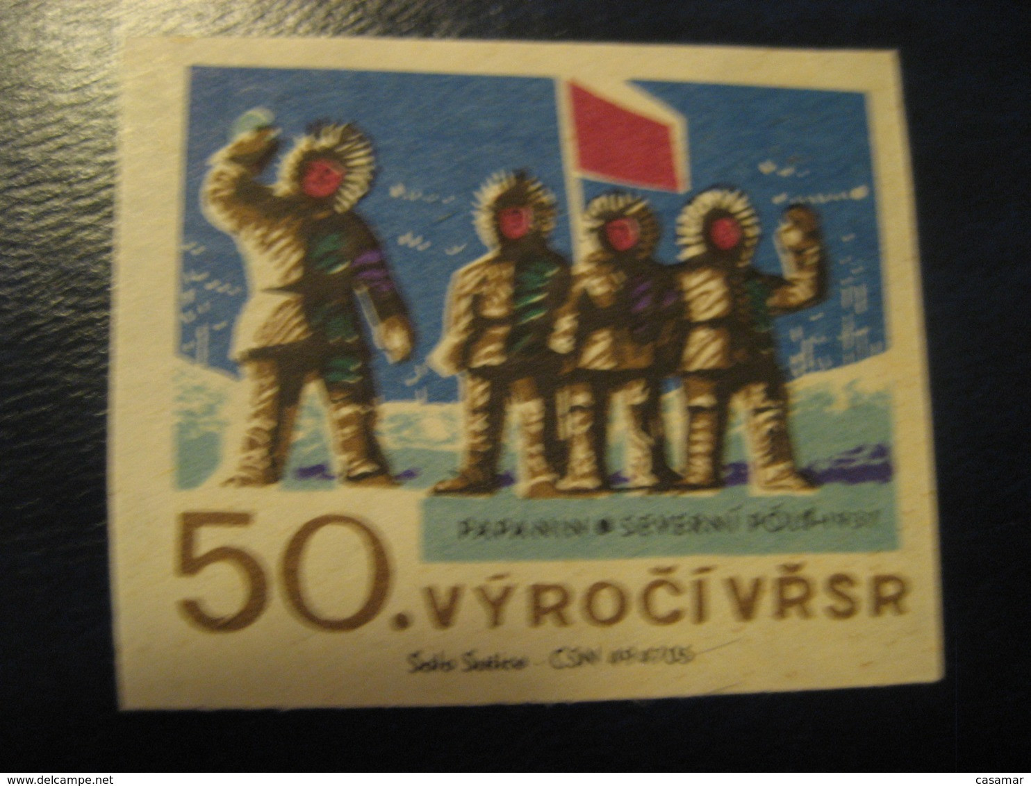 PAPUNIN 1937 North Pole Expedition Polar Arctic Poster Stamp Vignette CZECHOSLOVAKIA Label - Expéditions Arctiques
