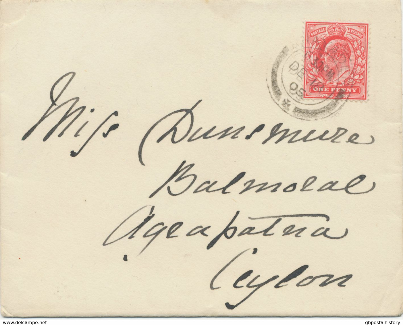 GB „RHAYADER“ CDS Double Circle (26mm) On VF Cover Via „COLOMBO“ Double Circle (26mm, POSTMARK-ERROR: INVERTED DATE - Cartas & Documentos