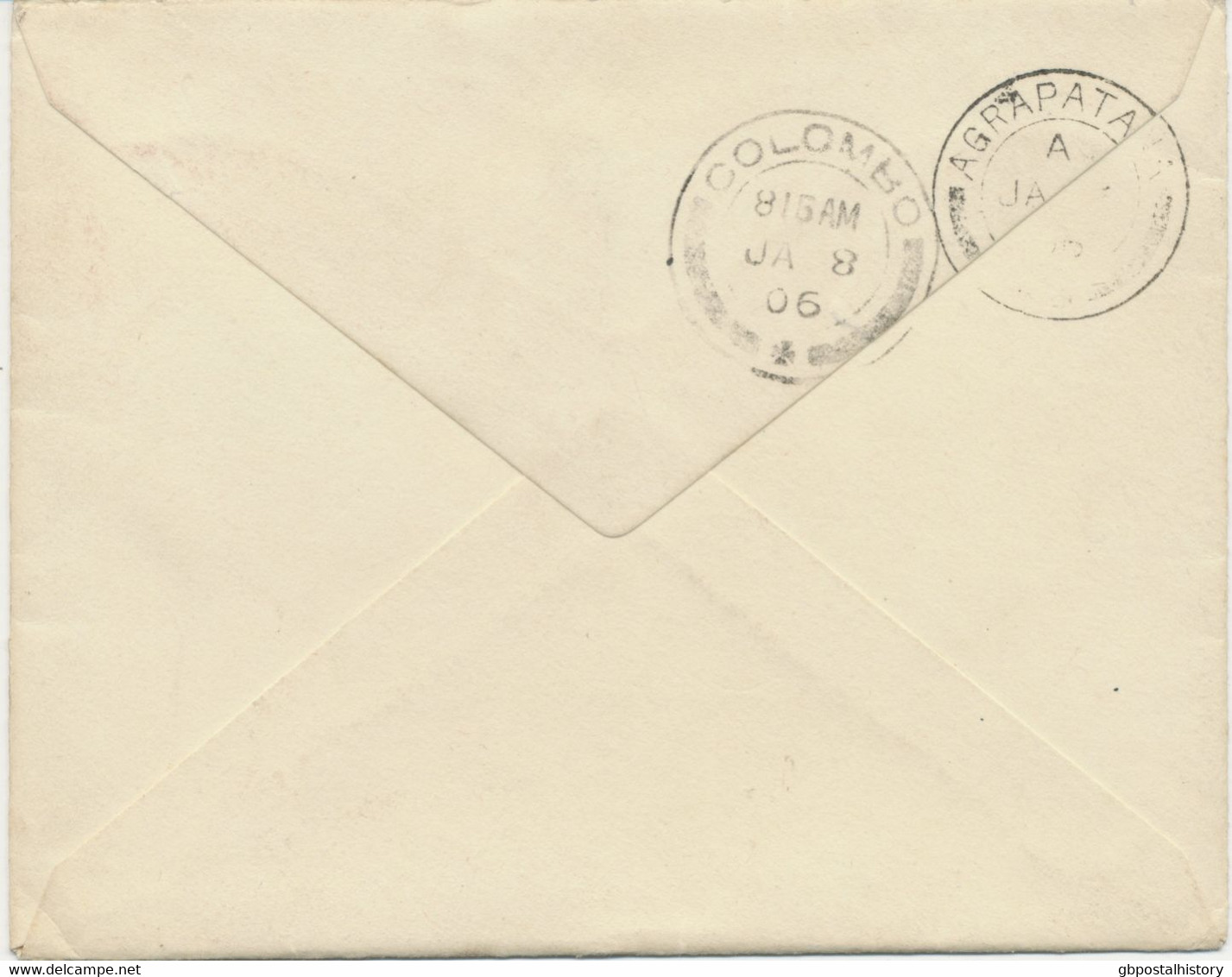 GB „RHAYADER“ CDS Double Circle (26mm) On VF Cover Via „COLOMBO“ Double Circle (26mm, POSTMARK-ERROR: INVERTED DATE - Brieven En Documenten