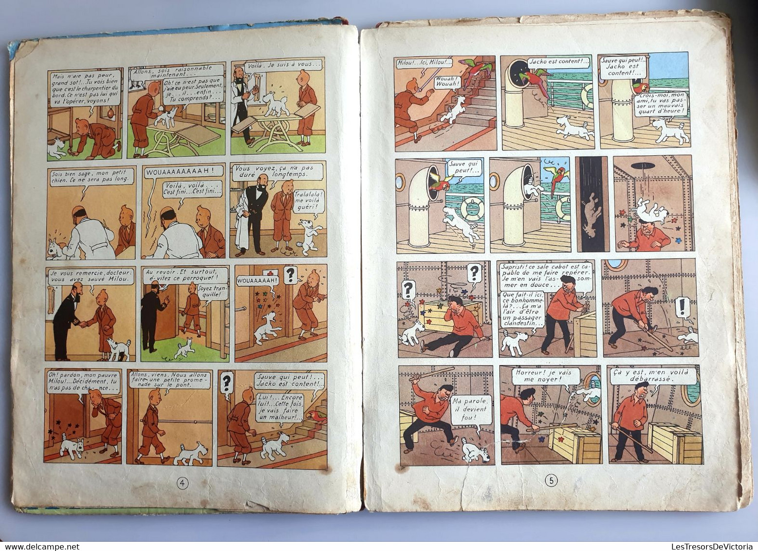 Hergé - Les Aventures De Tintin - Tintin Au Congo -  B3 DR 1949 - Dos Rouge - Cote 250 Euros - Hergé