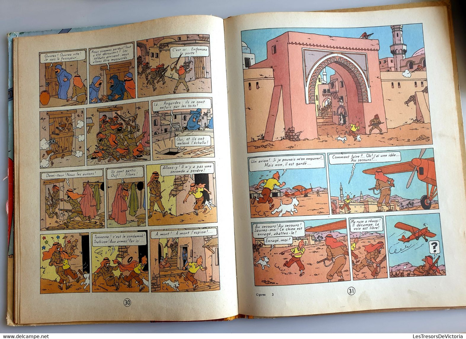 Hergé - Les Aventures De Tintin - Les Cigares Du Pharaon -  B14 DJ 1955 - Dos Jaune - Cote 120 Euros - Hergé