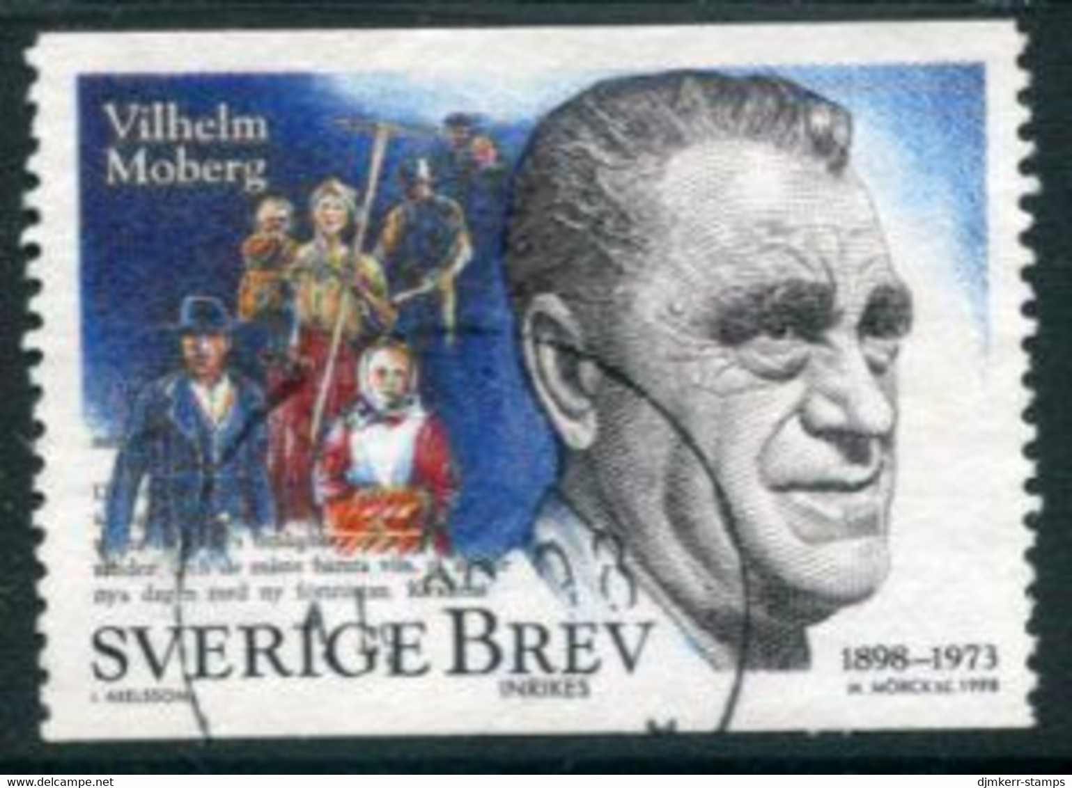 SWEDEN 1998 Moberg Birth Centenary Used    Michel 2070 - Used Stamps