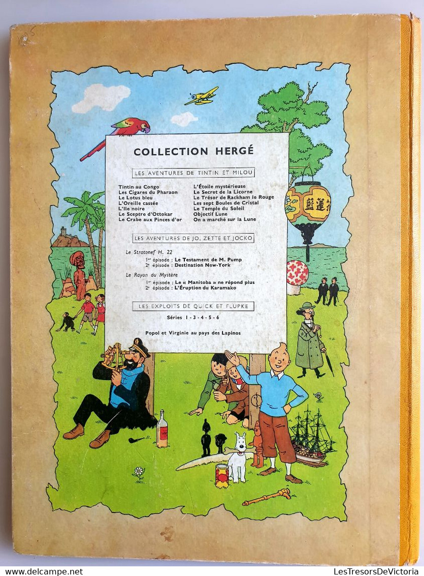 Hergé - Les Aventures De Tintin - Le Temple Du Soleil -  B14 DJ 1955 - Dos Jaune - Cote 100 Euros - Hergé