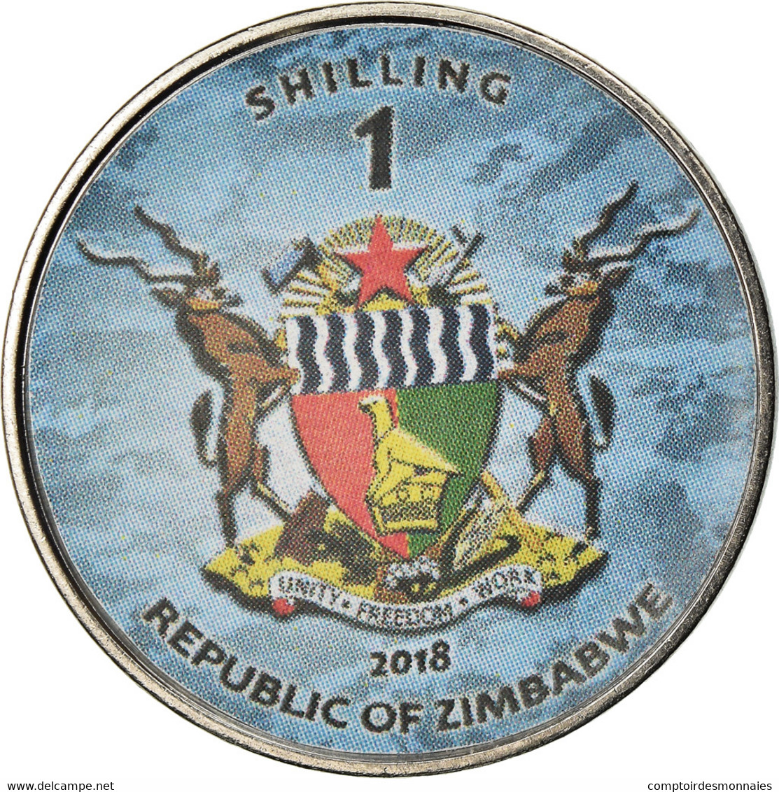 Monnaie, Zimbabwe, Shilling, 2018, Fighter Jet - Sukhol, SPL, Nickel Plated - Zimbabwe