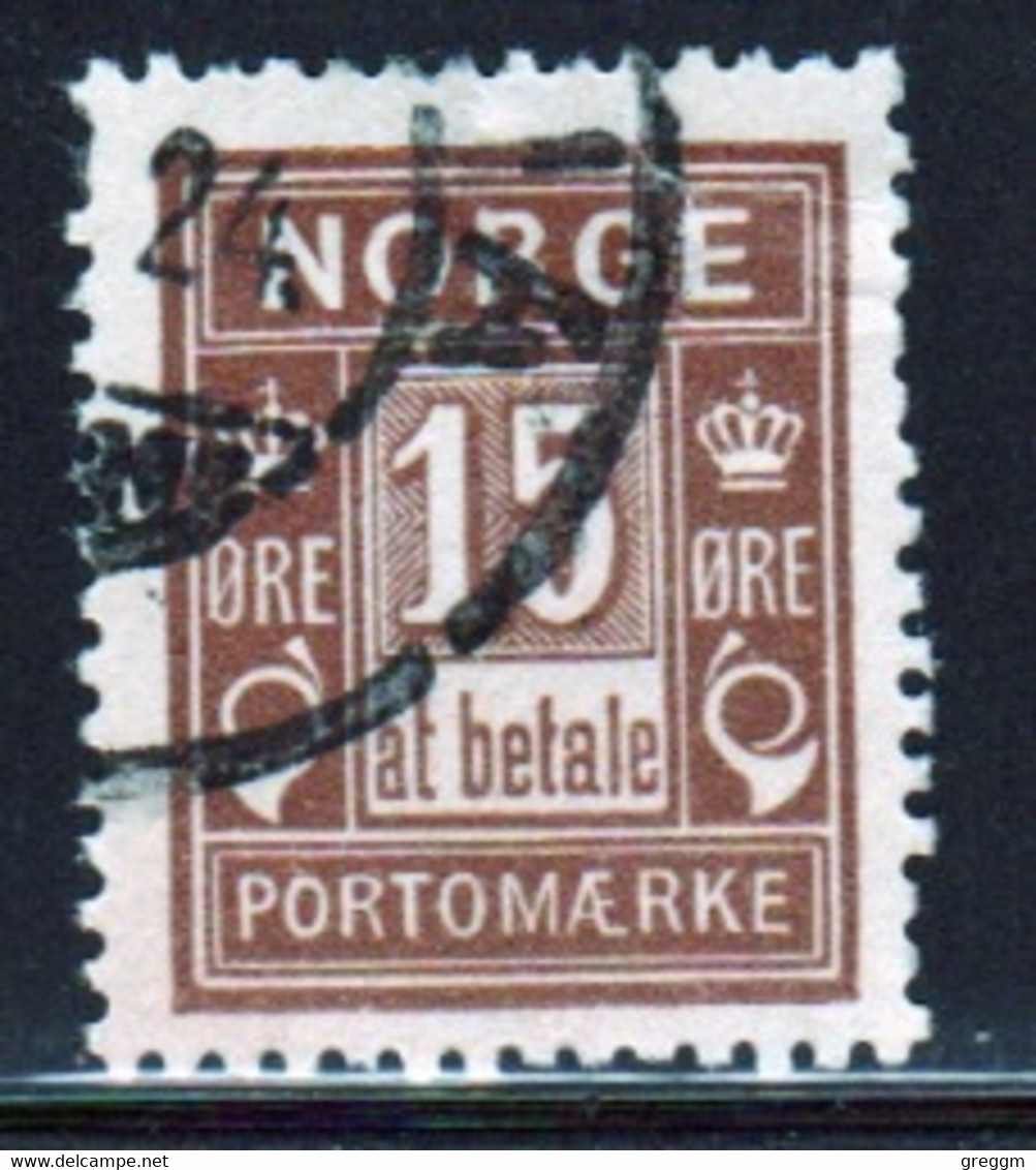 Norway 1889 Single 15 Ore Postage Due Stamp From The Set In Fine Used - Gebruikt