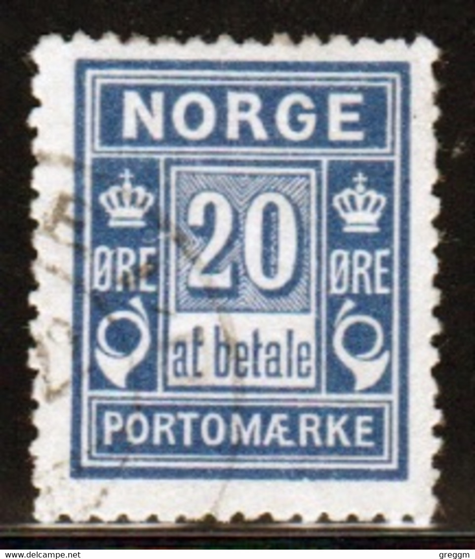 Norway 1889 Single 20 Ore Postage Due Stamp From The Set In Fine Used - Gebruikt