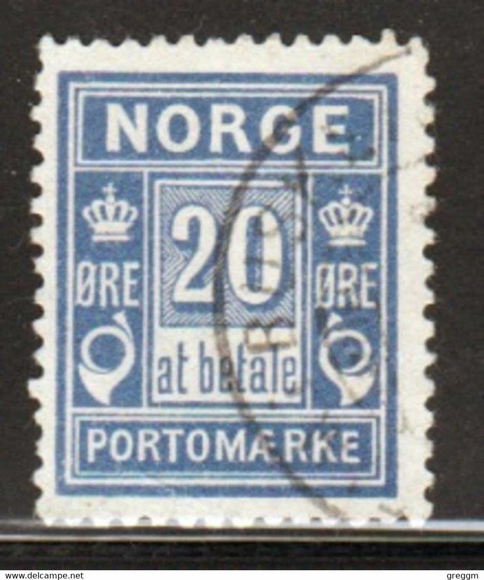 Norway 1889 Single 20 Ore Postage Due Stamp From The Set In Fine Used - Gebraucht