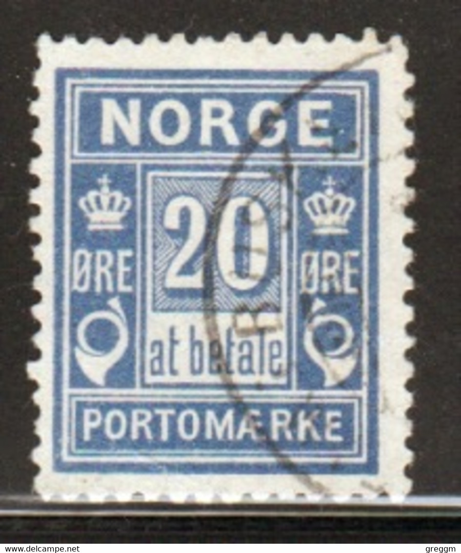 Norway 1889 Single 20 Ore Postage Due Stamp From The Set In Fine Used - Usados
