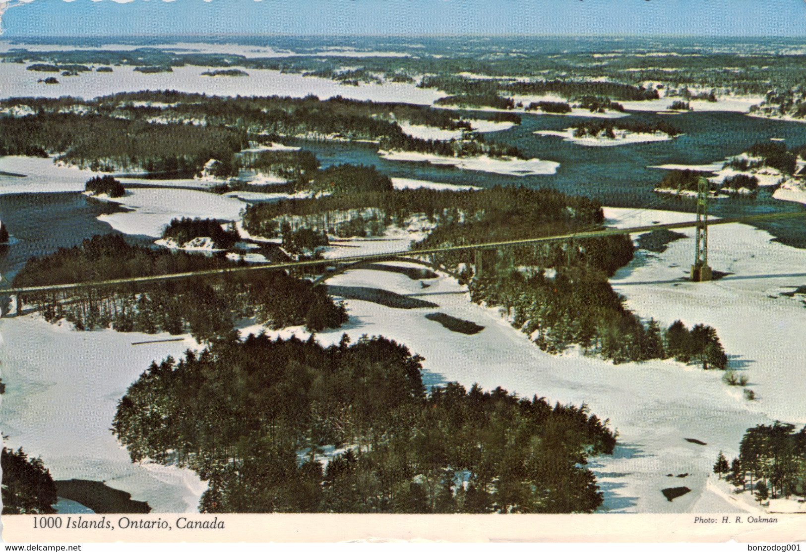 1000 Islands Bridge, Ontario, Canada In Winter. Aerial View - Thousand Islands