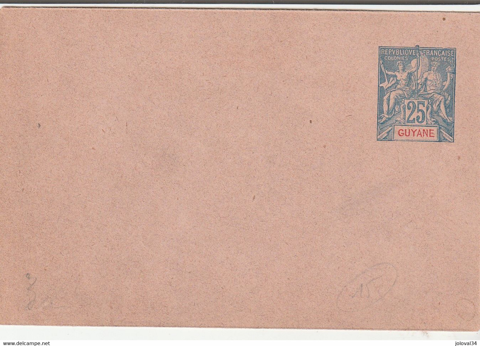 GUYANE - Entier Postal Type Sage 25 C Bleu -  Neuf - Enveloppe Format 11,5 X 7,5 Cm - Rabat Non Collé - Lettres & Documents