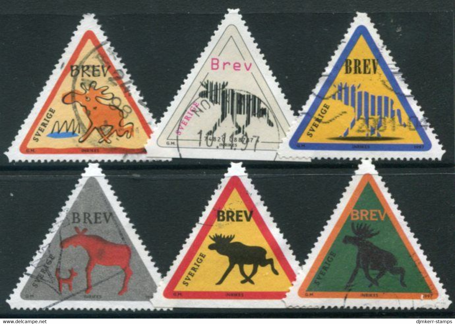 SWEDEN 1997 Greetings Stamps: Elks Used   Michel 2010-15 - Gebraucht