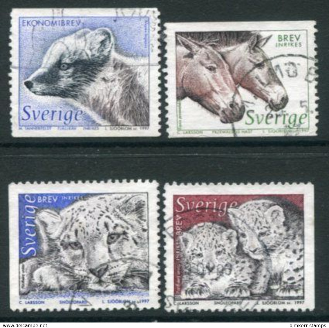 SWEDEN 1997 Mammals Used   Michel 1988-91 - Oblitérés
