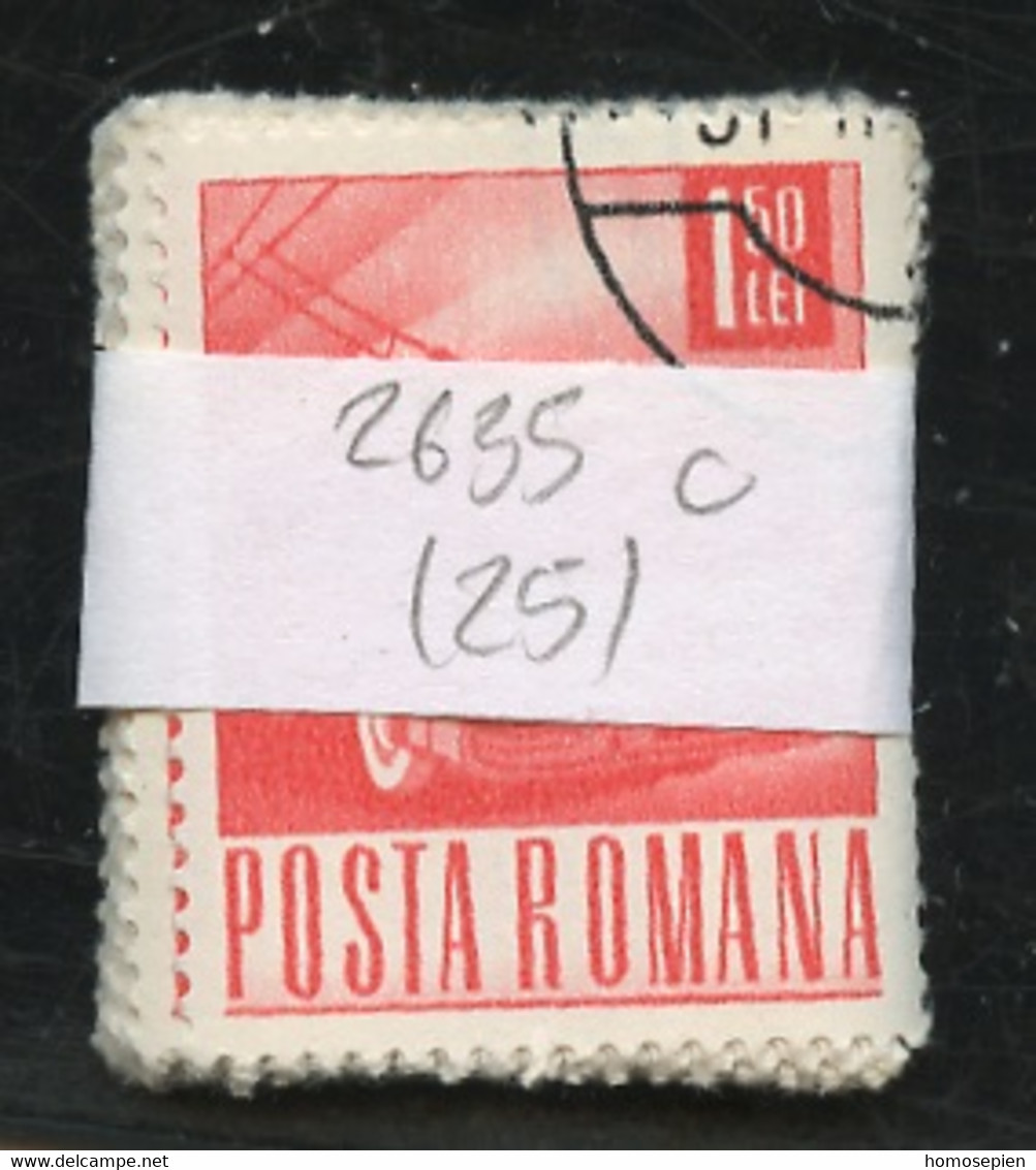 Roumanie - Rumänien - Romania Lot 1971 Y&T N°2635 - Michel N°2956 (o) - 1,50l Trolleybus - Lot De 25 Timbres - Feuilles Complètes Et Multiples