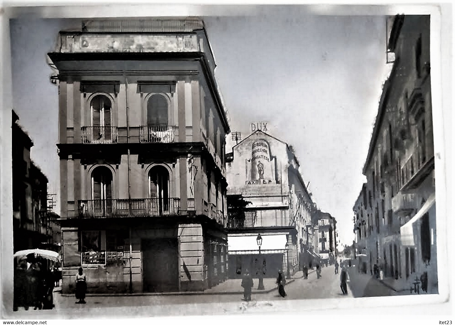 AVERSA-VIA ROMA-CIRCOLO LITTORIO- BOZZA FOTOGRAFICA CARTA LUCIDA-UNICA 1935 - Aversa