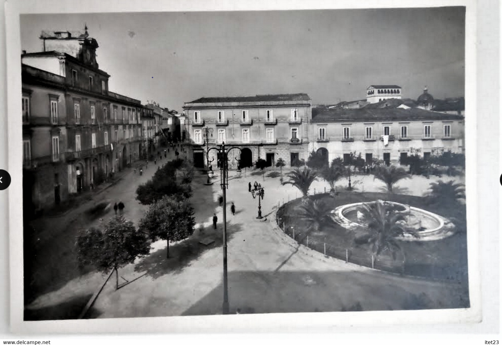 AVERSA-PIAZZA VITT. EMANUELE- BOZZA FOTOGRAFICA CARTA LUCIDA-UNICA -ANNI 30 - Aversa