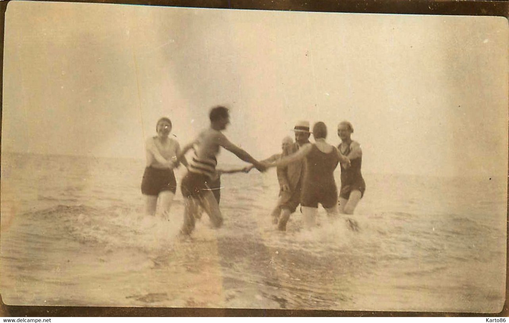 Mode * Maillot De Bain * Baigneurs Baigneur Baigneuse Baigneuses * Bains De Mer * Photo Ancienne 1900 - Mode