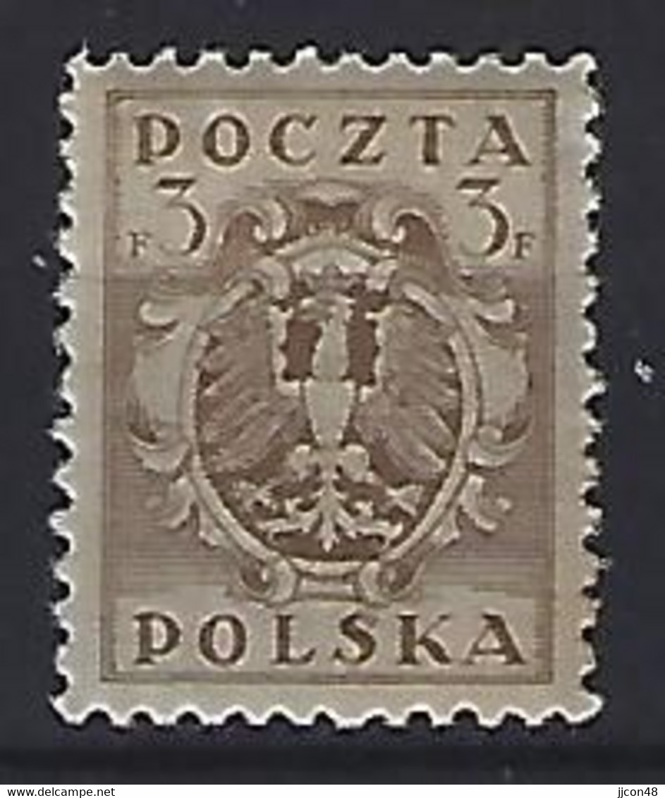 Poland 1919-20  Provisional Government  3f (*) MM  Mi.101 - Unused Stamps