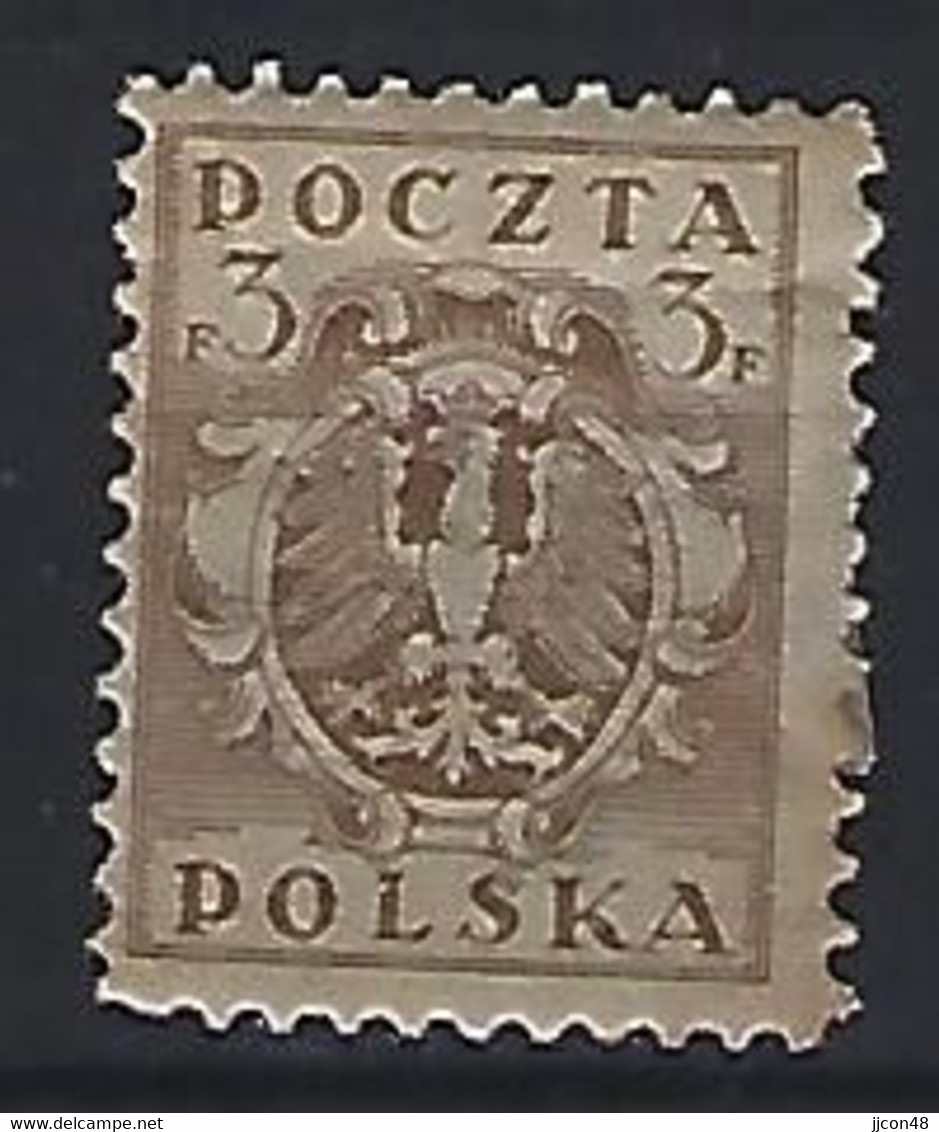 Poland 1919-20  Provisional Government  3f (*) MM  Mi.101 - Unused Stamps