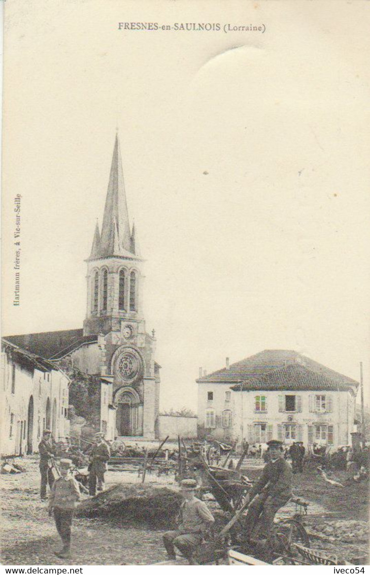 1908  Fresnes En Saulnois  " Centre Village Bien Animé " - Sarrebourg