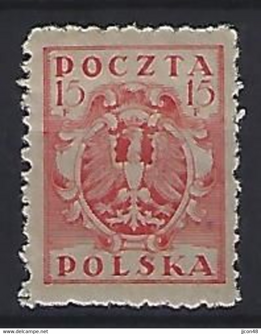 Poland 1919-20  Provisional Government  15f (*) MM Mi.104 - Unused Stamps