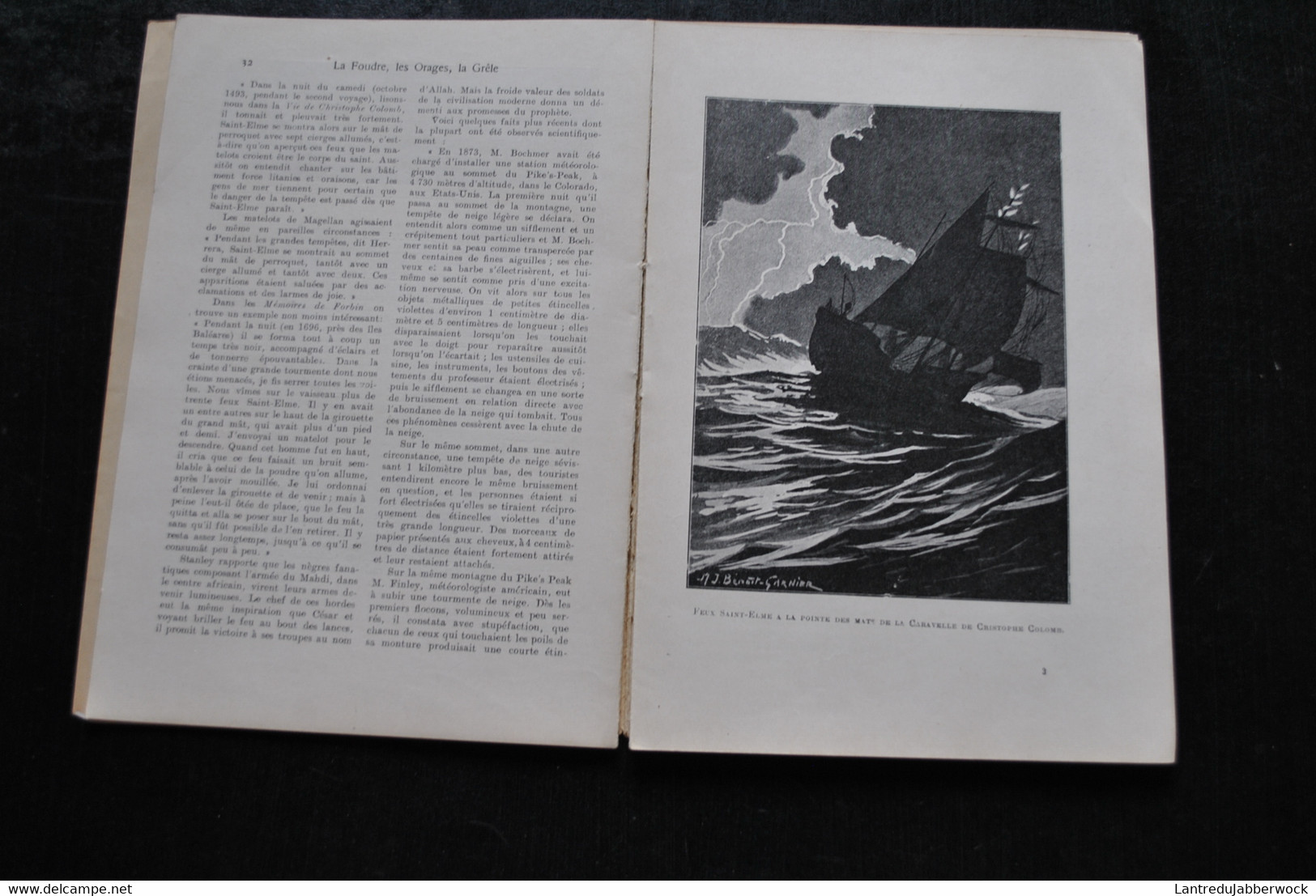 L'Abbé Th. MOREUX La foudre Les orages La Grêle Edition illustrée Fayard sd Paratonnerre Feux de Saint Elme Observatoire
