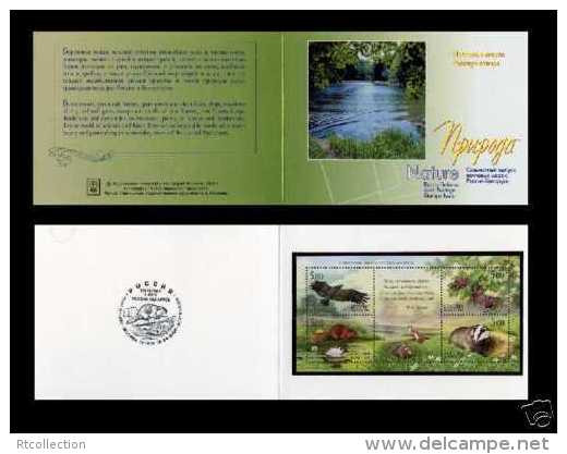 Russia 2005 Booklet Fauna Belarus Joint Issue Nature Wild Animals Eagle Butterfly Beaver Badger Plant Stamps Mi BL79 - Collections