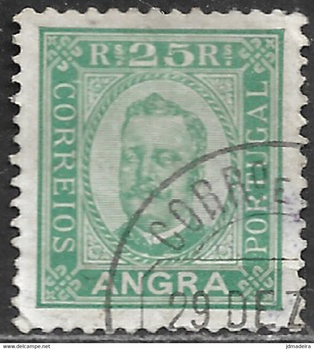 Angra – 1892 King Carlos 25 Réis Perforation 11 3/4 Used Stamp - Angra