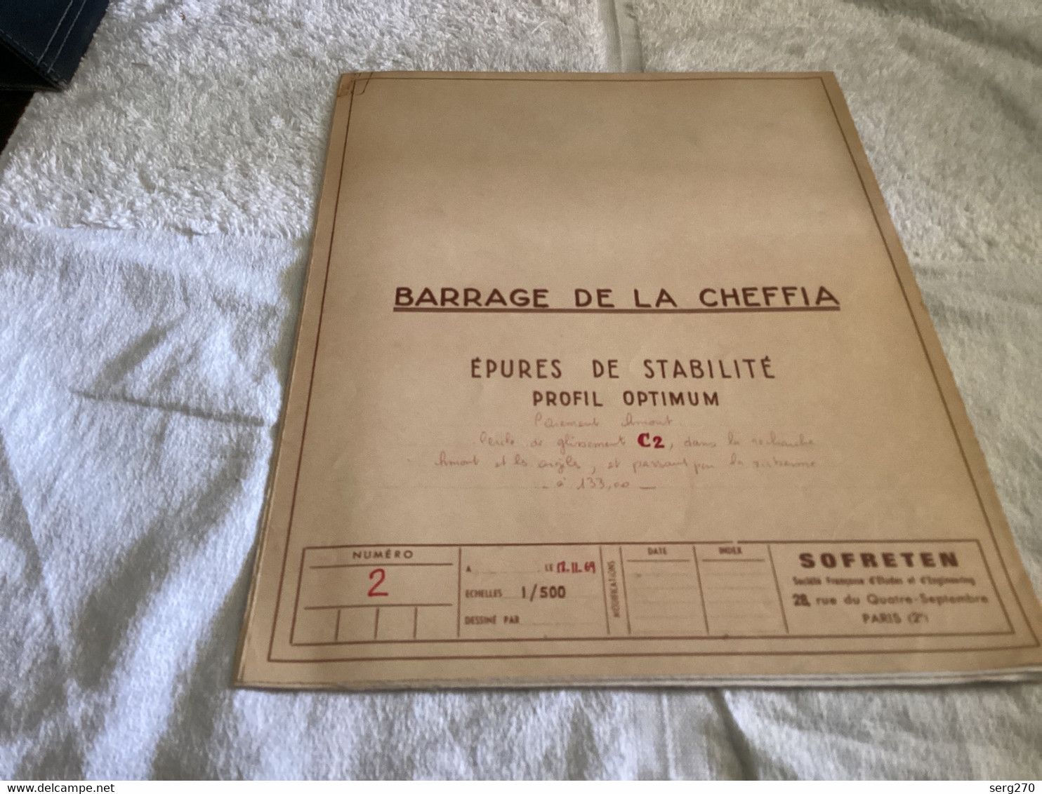 Barrage De La Cheffia 1969 SOFRETEN Paris Alger - Arbeitsbeschaffung