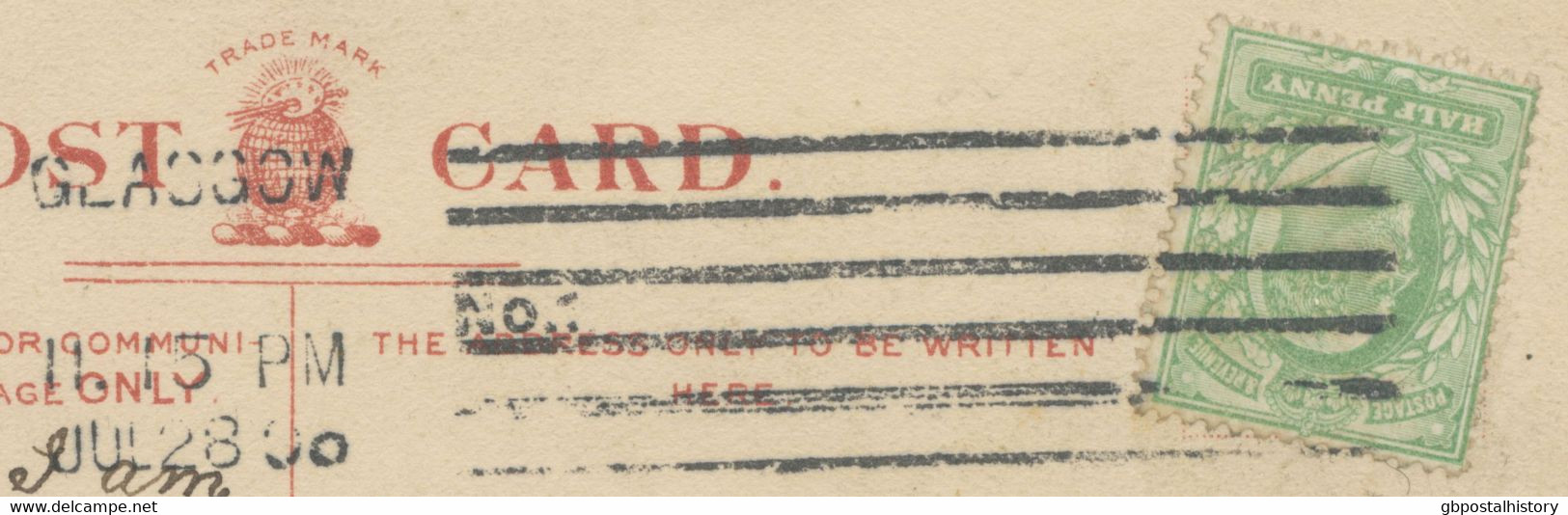 GB „GLASGOW No.1“ Columbia Machine Postmark On Very Fine RP Coloured Postcard (Miss Camille Clifford) To BLACKFORD, 1906 - Cartas & Documentos