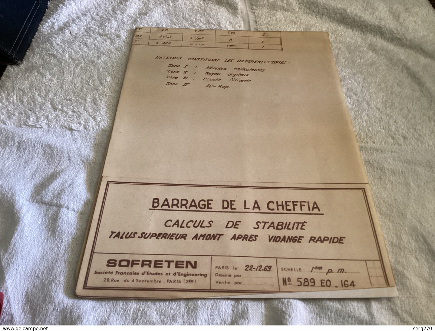 Barrage De La Cheffia 1969 SOFRETEN Vidange - Opere Pubbliche